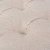 NNEVL Bench Linen Solid Wood 110x38x48 cm Cream White
