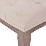 NNEVL Bench Linen Solid Wood 110x38x48 cm Cream White