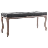 NNEVL Bench Linen Solid Wood 110x38x48 cm Dark Grey