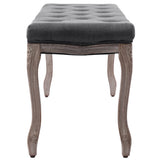 NNEVL Bench Linen Solid Wood 110x38x48 cm Dark Grey