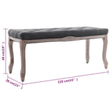 NNEVL Bench Linen Solid Wood 110x38x48 cm Dark Grey