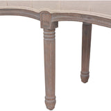 NNEVL Bench Linen Solid Wood 150x40x48 cm Cream White
