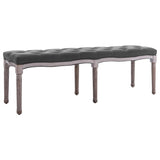 NNEVL Bench Linen Solid Wood 150x40x48 cm Dark Grey