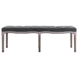 NNEVL Bench Linen Solid Wood 150x40x48 cm Dark Grey