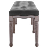 NNEVL Bench Linen Solid Wood 150x40x48 cm Dark Grey