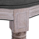 NNEVL Bench Linen Solid Wood 150x40x48 cm Dark Grey