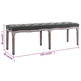 NNEVL Bench Linen Solid Wood 150x40x48 cm Dark Grey