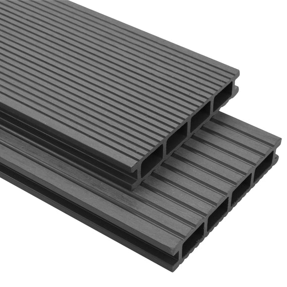 NNEVL WPC Decking Boards with Accessories 10 m² 4 m Grey