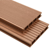 NNEVL WPC Decking Boards with Accessories 30 m² 4 m Brown
