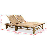NNEVL 2-Person Sun Lounger Bamboo