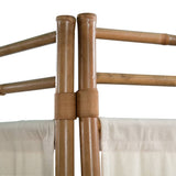 NNEVL Folding 3-Panel Room Divider Bamboo and Canvas 120 cm