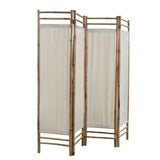 NNEVL Folding 4-Panel Room Divider Bamboo and Canvas 160 cm