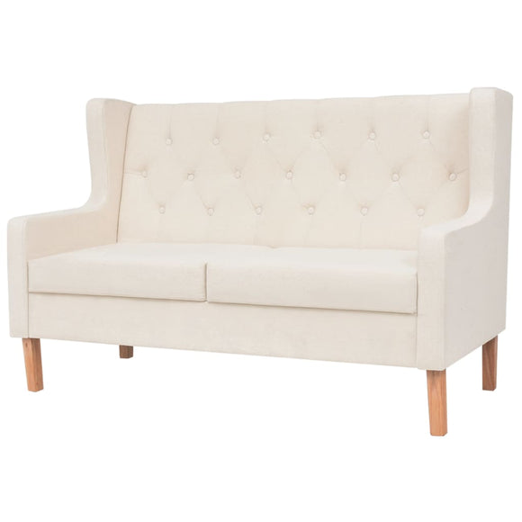 NNEVL 2-Seater Sofa Fabric Cream White