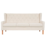 NNEVL 3-Seater Sofa Fabric Cream White