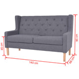 NNEVL 2-Seater Sofa Fabric Grey