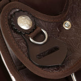 NNEVL Western Saddle, Headstall&Breast Collar Real Leather 15" Brown