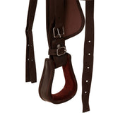 NNEVL Western Saddle, Headstall&Breast Collar Real Leather 15" Brown