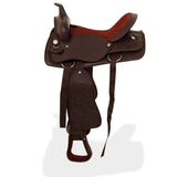 NNEVL Western Saddle, Headstall&Breast Collar Real Leather 17" Brown