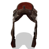 NNEVL Western Saddle, Headstall&Breast Collar Real Leather 17" Brown