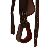NNEVL Western Saddle, Headstall&Breast Collar Real Leather 17" Brown