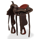 NNEVL Western Saddle, Headstall&Breast Collar Real Leather 12" Brown