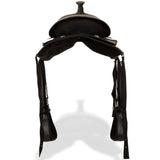NNEVL Western Saddle, Headstall&Breast Collar Real Leather 15" Black