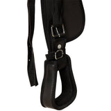 NNEVL Western Saddle, Headstall&Breast Collar Real Leather 15" Black