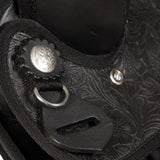 NNEVL Western Saddle, Headstall&Breast Collar Real Leather 12" Black