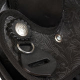 NNEVL Western Saddle, Headstall&Breast Collar Real Leather 13" Black