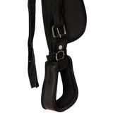 NNEVL Western Saddle, Headstall&Breast Collar Real Leather 13" Black