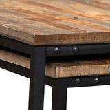 NNEVL 2 Piece Nesting Coffee Table Set Solid Reclaimed Teak
