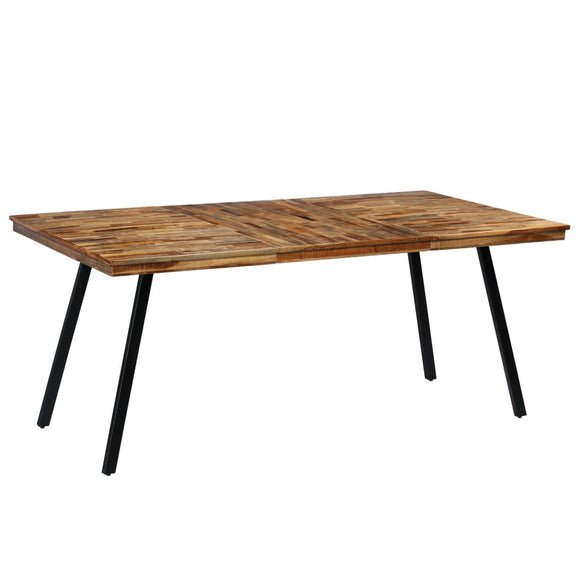 NNEVL Dining Table Reclaimed Teak and Steel 180x90x76 cm
