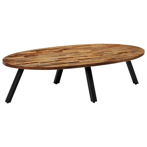 NNEVL Coffee Table Solid Reclaimed Teak Oval 120x60x30 cm