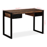 NNEVL Desk with 2 Drawers Solid Reclaimed Wood 120x50x76 cm