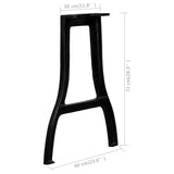 NNEVL Dining Table Legs 2 pcs A-Frame Cast Iron