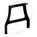 NNEVL Coffee Table Legs 2 pcs A-Frame Cast Iron