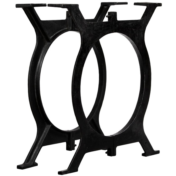 NNEVL Dining Table Legs 2 pcs O-Frame Cast Iron