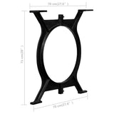 NNEVL Dining Table Legs 2 pcs O-Frame Cast Iron