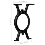 NNEVL Bench Legs 2 pcs O-Frame Cast Iron