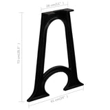 NNEVL Dining Table Legs 2 pcs with Arched Base A-Frame Cast Iron
