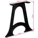NNEVL Coffee Table Legs 2 pcs with Arched Base A-Frame Cast Iron