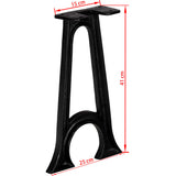 NNEVL Bench Legs 2 pcs with Arched Base A-Frame Cast Iron