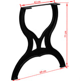 NNEVL Dining Table Legs 2 pcs X-Frame Cast Iron