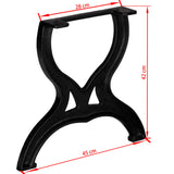 NNEVL Coffee Table Legs 2 pcs X-Frame Cast Iron