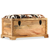 NNEVL Storage Bench Genuine Leather and Solid Mango Wood 80x44x44 cm
