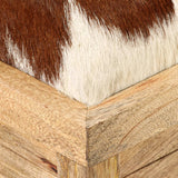 NNEVL Storage Bench Genuine Leather and Solid Mango Wood 80x44x44 cm