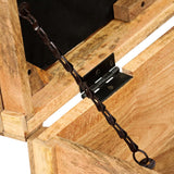 NNEVL Storage Bench Genuine Leather and Solid Mango Wood 80x44x44 cm