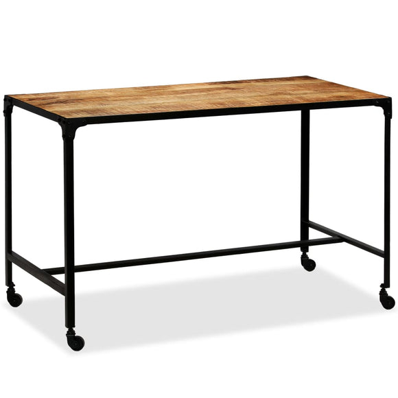 NNEVL Dining Table Solid Mango Wood and Steel 120x60x76 cm