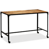 NNEVL Dining Table Solid Mango Wood and Steel 120x60x76 cm