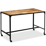 NNEVL Dining Table Solid Mango Wood and Steel 120x60x76 cm